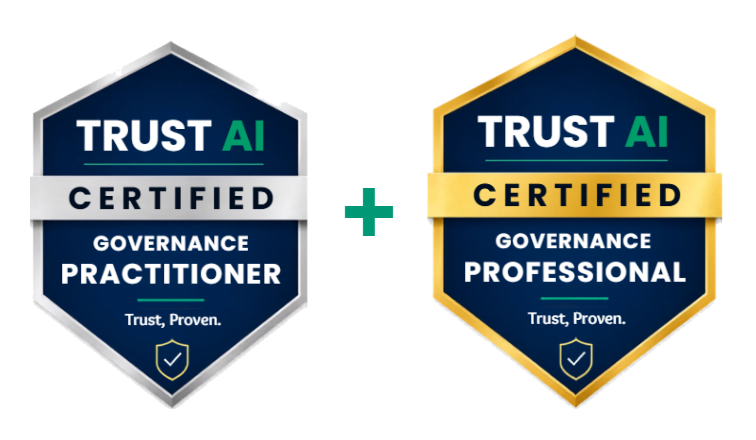 Trust AI Governance Pathway Bundle combining TAIGP and TAIGPro certified badges